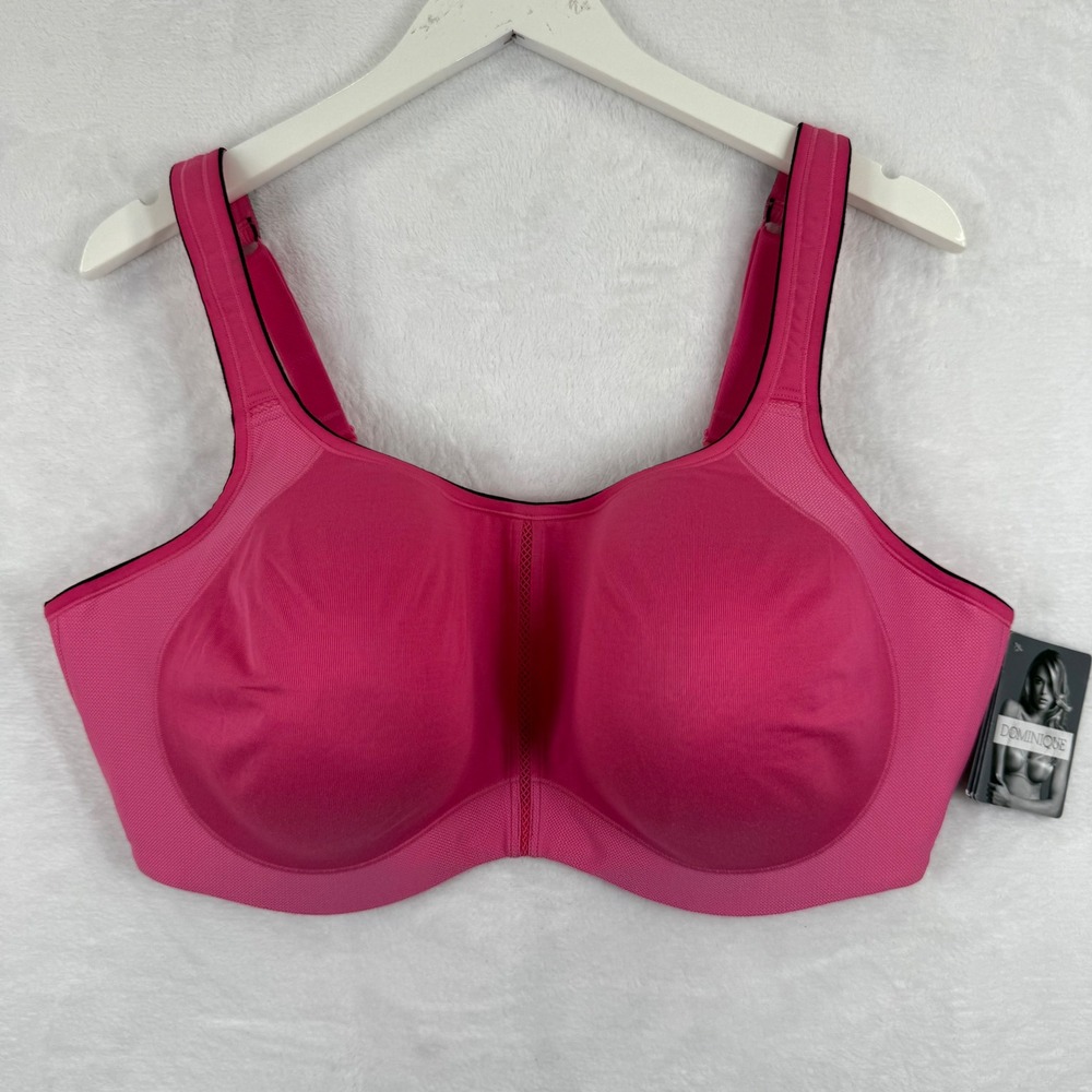 Dominique Pink Full Coverage High Impact Sports Bra 42G 6100 New With Tags